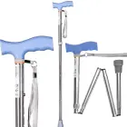 Folding walking stick (silver) — Photo 3