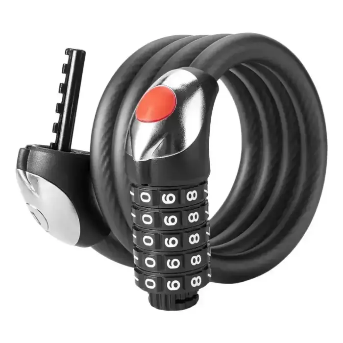 Jalgrattalukk Rockbros RKS531 – tross, 5-kohaline kood + LED, 180 cm