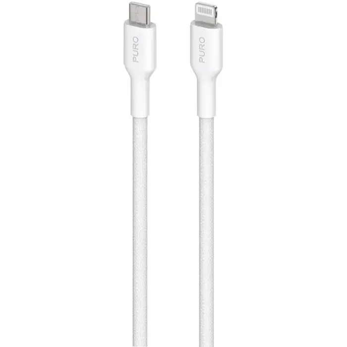 Puro Fabrik data transfer and charging cable | USB-C to Lightning | 1.2m | white