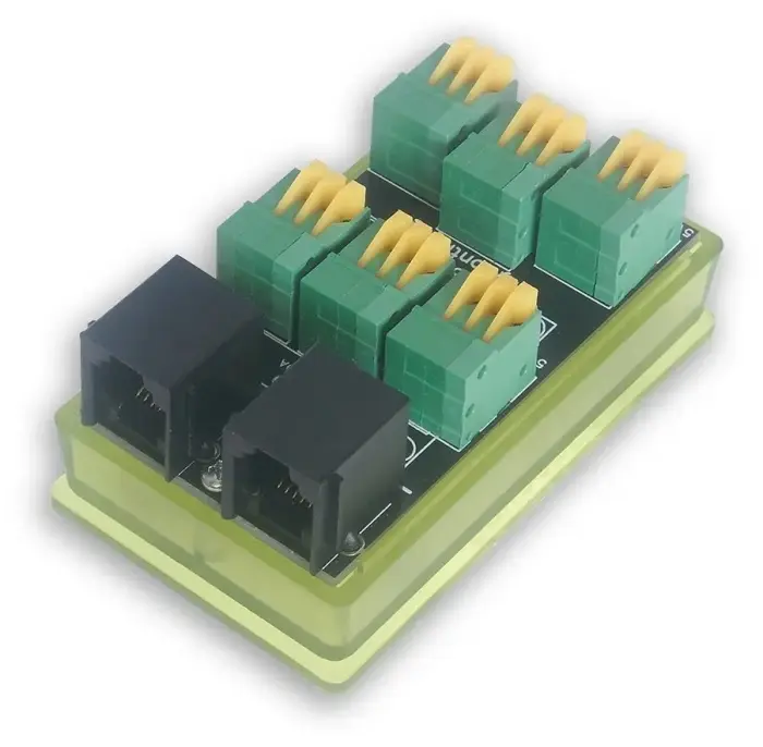 TINYCONTROL tB2 expansion board 1-Wire splitter - 1×RJ12 and 6× spring terminals