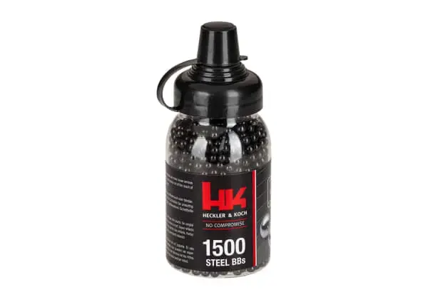 4.5mm melnās tērauda BB lodītes – 1500 gab. – pudele
