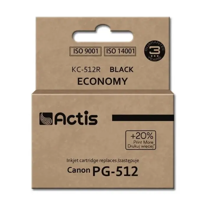 Actis KC-512R ink (Canon PG-512 asendustoode; Standardne; 15 ml; must)
