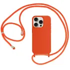 Strap Silicone Case for iPhone 15 Plus, Orange — Photo 1