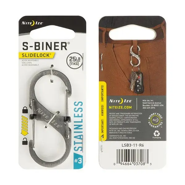 Nite Ize S-Biner® SlideLock® roostevabast terasest karabiin #3