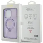 Guess Ring Stand Script Glitter MagSafe vāks iPhone 15 Pro - Violets — Foto 8