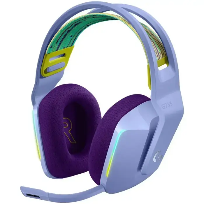 LOGITECH G733 LIGHTSPEED Belaidės RGB žaidimų ausinės – Violetinės