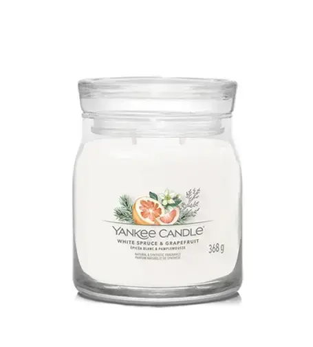 Yankee Candle White Spruce & Grapefruit Signature keskmine küünal, 368 g