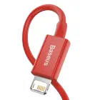 Baseus USB - Lightning kabelis priekš iPhone 2.4A 1m Sarkans — Foto 3