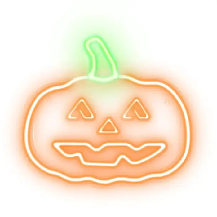 Neolia LED PLEXI Pumpkin Neon Sign with Stem, Orange/Green, NNE13
