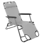 Multiple-Position Level Chair with Headrest, Gray — Photo 2