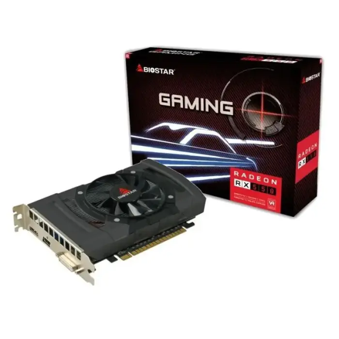 BIOSTAR Radeon RX 550 4GB GDDR5 grafiskā karte (VA5505RF41-SBHRA-BS2)