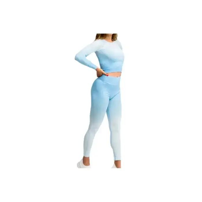 GymHero Ombre Long-Sleeve Rash Guard LONG-BABYBLUE Blue M - rozmiar_EU: L
