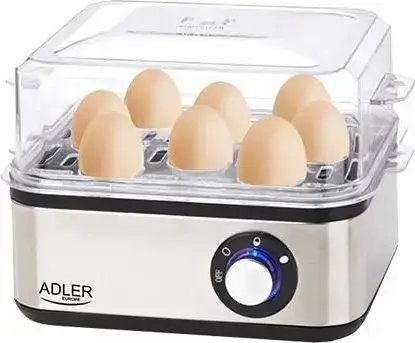 Adler AD 4486 Egg Cooker, 8 eggs, 800 W, Black/Stainless Steel