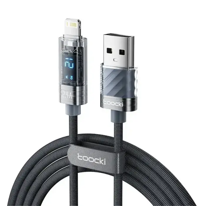 Toocki TXCLZX0G-01 USB-A į Lightning duomenų ir įkrovimo kabelis – 12W, 1m, pilkas