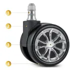 Kółka gumowane do foteli czarne Sofotel 5 szt Foto 8