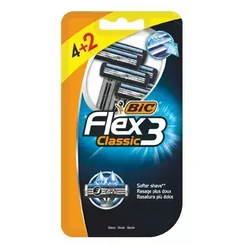 Bic Flex 3 Ašmenų skutimosi peiliukai, 4+2 vnt.