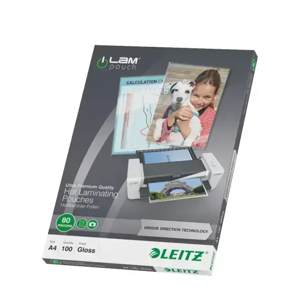 LEITZ laminēšanas kabatiņas, A4, 216x303 mm, 80 mikronu, UDT, 100 gab./pak.
