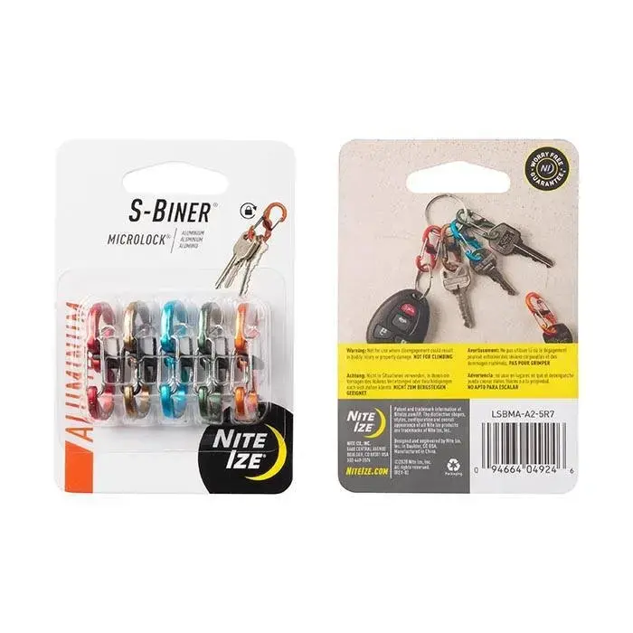 Nite Ize S-Biner MicroLock aliumininiai karabinai – 5 vnt. – įvairių spalvų
