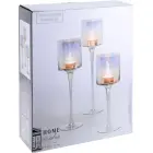 GLASS CANDLESTICK MIRROR EFFECT 25, 30, 35CM — Photo 3