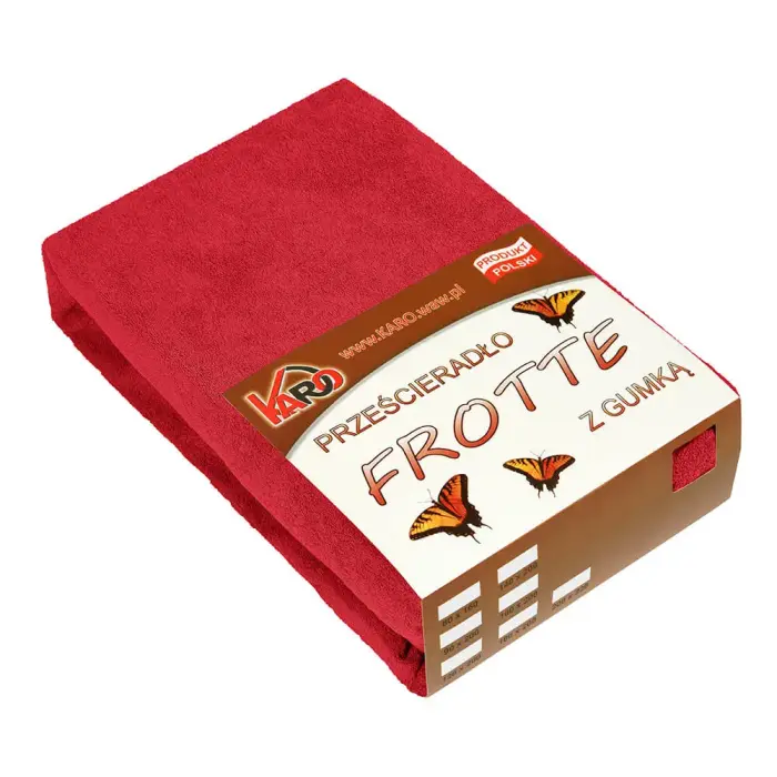 Fitted Terry Sheet 90x200 cm, Red