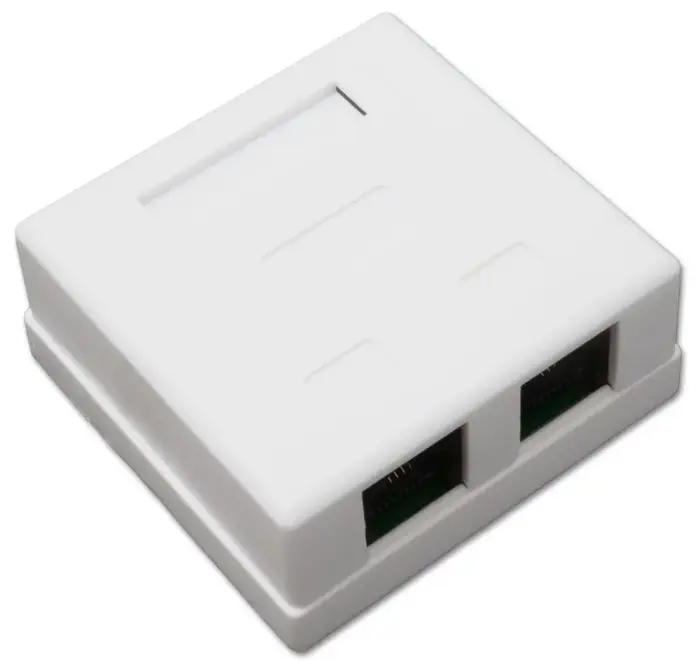 XtendLan Data Socket 2x RJ-45, Cat5e, unshielded, surface mount, bottom entry, punch-down