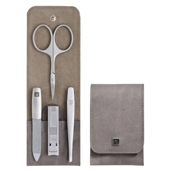 Zwilling Twinox manicure set – taupe, leather case, 4 pieces - Taupe