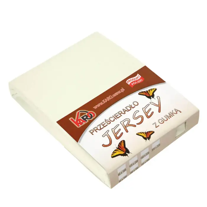 Jersey Fitted Sheet 160x200 cm, Ecru