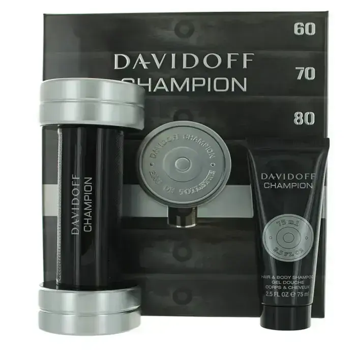 Davidoff Champion Eau De Toilette Purškiklis 90ml Rinkinys 2 vnt.