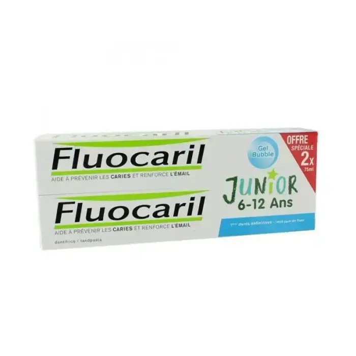 Fluocaril® Junior 6-12 aastat mullimaitseline hambapasta, kahe pakend 2x 75ml