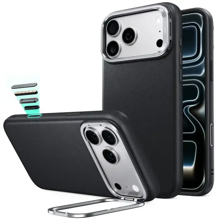 ESR LEATHER KICKSTAND MAGSAFE IPHONE 17 PRO / 18 PRO BLACK