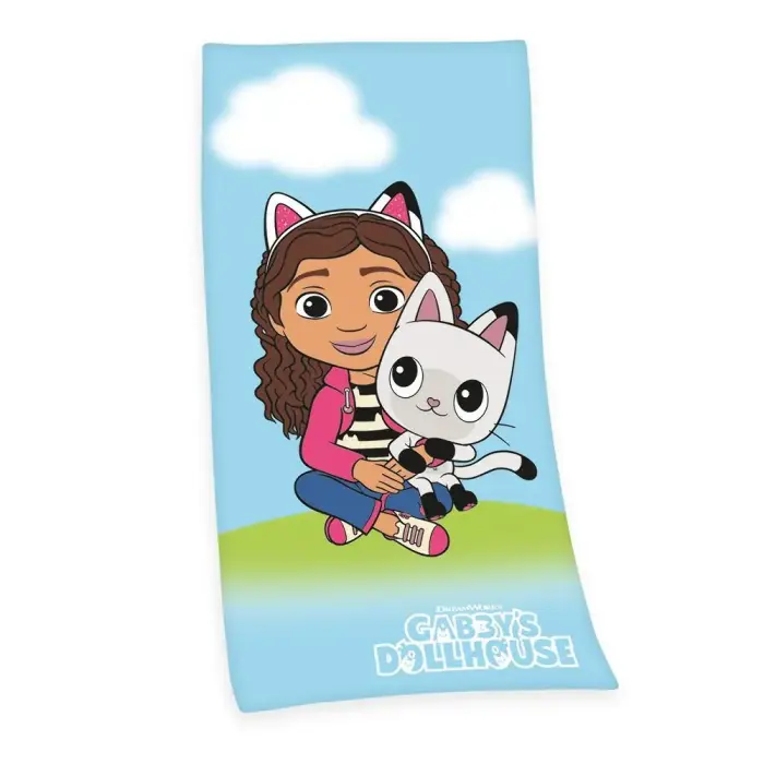 Kids Beach Towel Koci domek Gabi 75x150 cm Blue