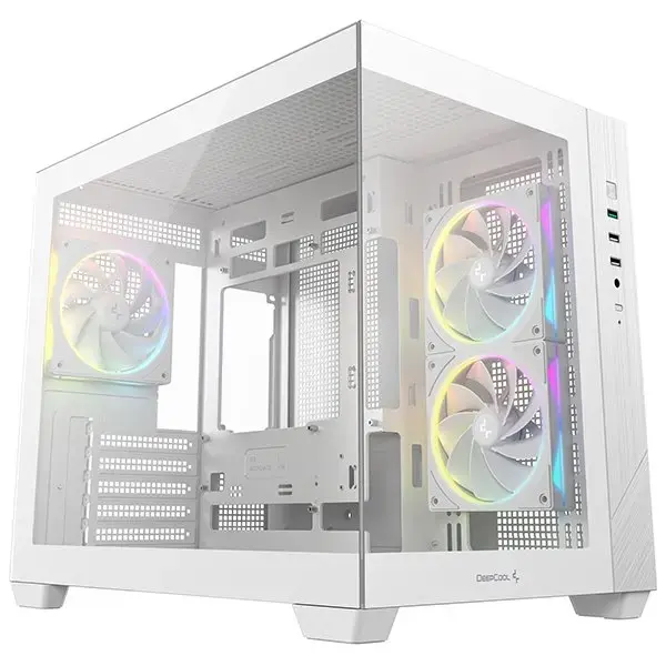 DEEPCOOL arvutikohver CG330 3F microATX / 3x120 mm ARGB fan / USB 3.0 / 2×USB 2.0/ panoramatická / valge