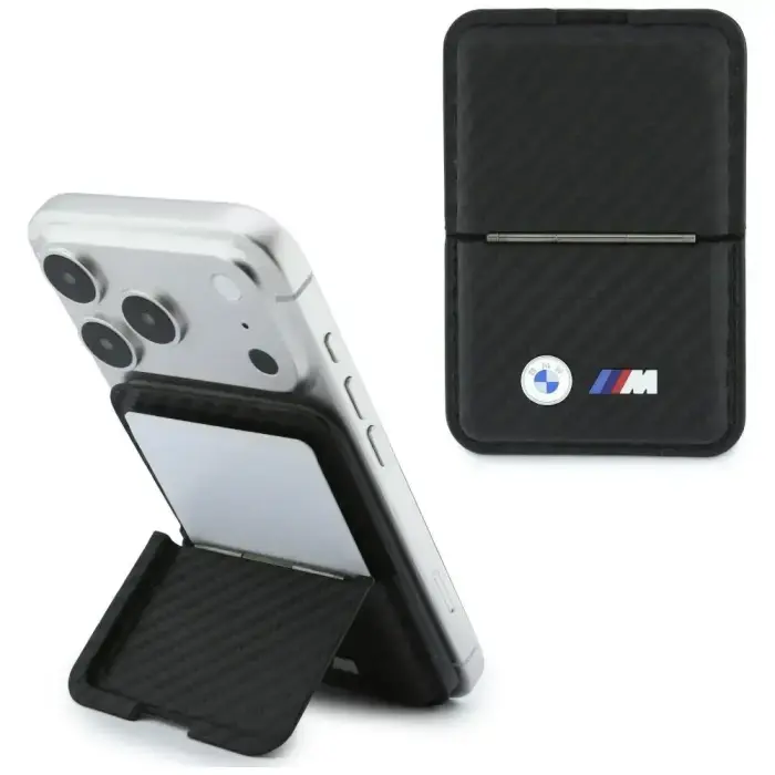 Wallet BMW M Carbon Metal Logos MagSafe black