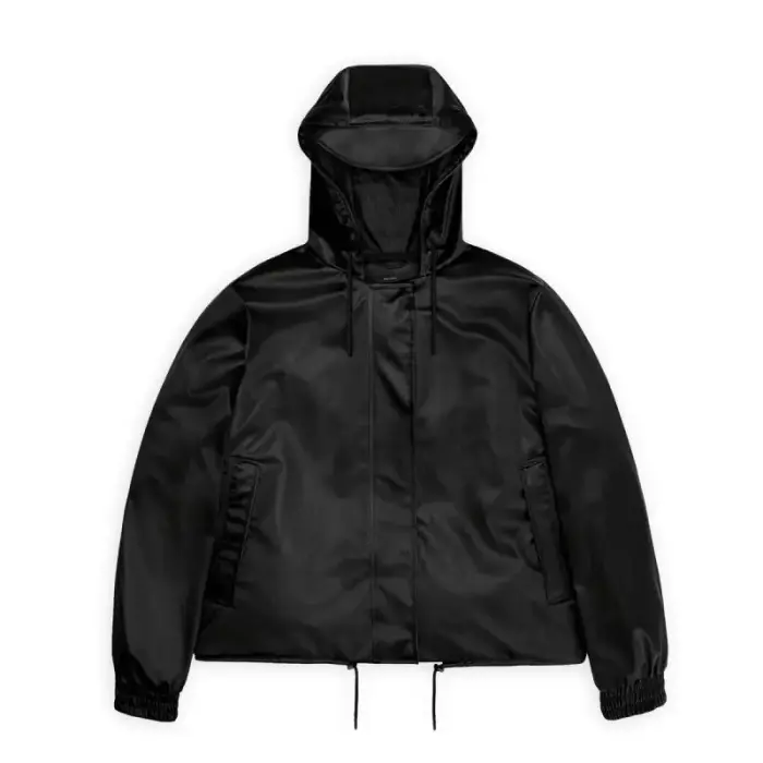 Rains Women's Rain Jacket STRING W JACKET W3 18040 84 BLACK GRAIN - Rozmiar: S