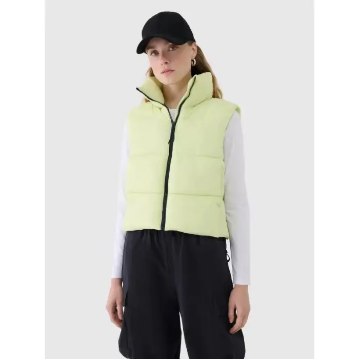 Cropped down vest with synthetic filling for women 4F 4FWSS25TVJAF182-45S - Size: S