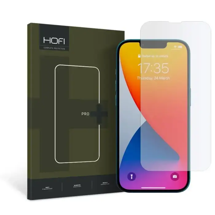 HOFI GLASS PRO+ aizsargstikls telefonam iPhone 13 | iPhone 13 Pro | iPhone 14 caurspīdīgs
