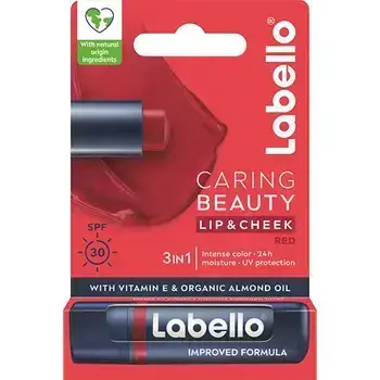 Labello Red Caring Beauty huule- ja põsepaljas SPF 30 4.8g