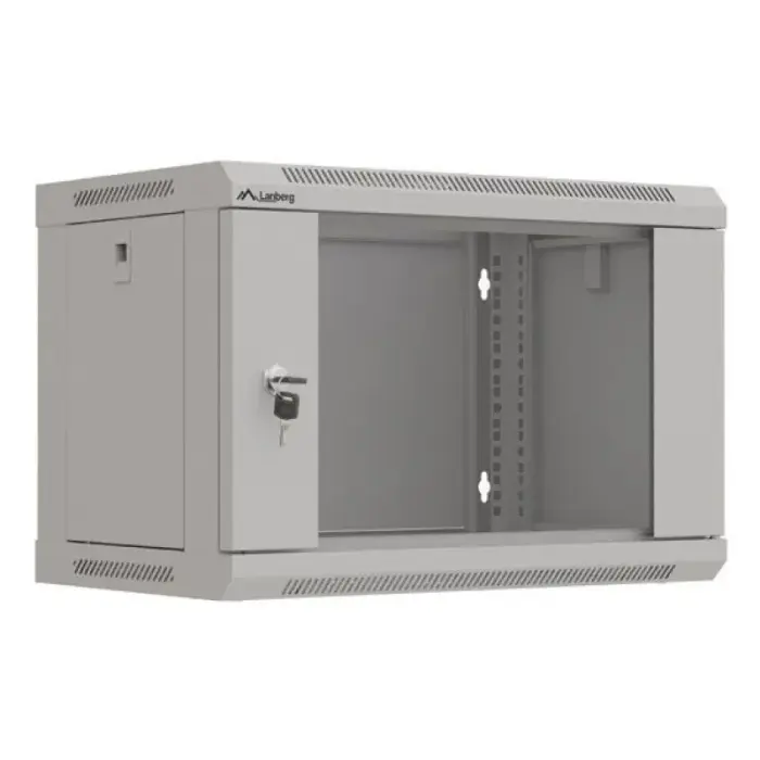 Lanberg 19" 6U 540x350 gray glass door wall-mounted rack cabinet (Flat Pack)