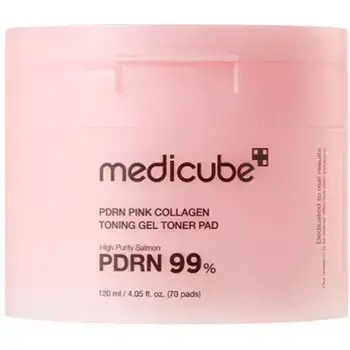 Medicube PDRN Pink Collagen Toning Gel Toner Pad - Гелевые тонизирующие подушечки (70 шт)