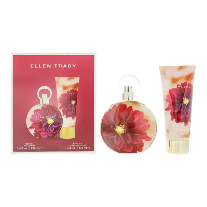 Ellen Tracy Dream Florals Red Dahlia komplekts: parfimērijas ūdens 100 ml un mitrinošs ķermeņa losjons 100 ml, sievietēm