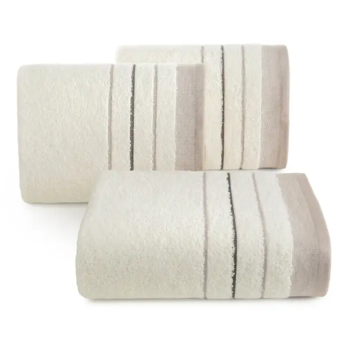 Frotē dvielis Bruno 02 Eurofirany 30x50 cm, krēmkrāsā, ar strīpām, 500 g/m²