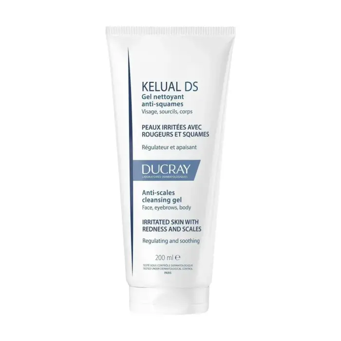 Ducray Kelual DS Hipoalerginis valomasis gelis nuo pleiskanojimo veidui, 200 ml