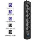 Qoltec Surge protector | 6 sockets | 1.8m | Black — Photo 4