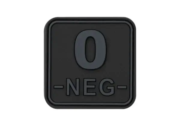 Bloodtype Square Rubber Patch – 0 Neg