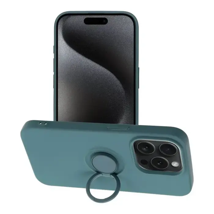 SILICONE RING case for iPhone 15 Pro green