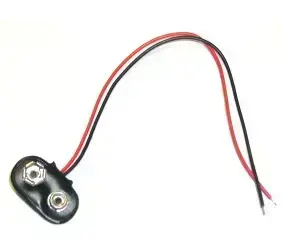 9 V battery clip with wire