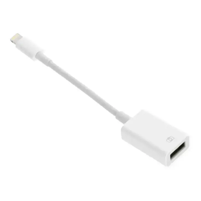 OTG USB-A (moteriškas) į Lightning (vyriškas) adapteris, baltas