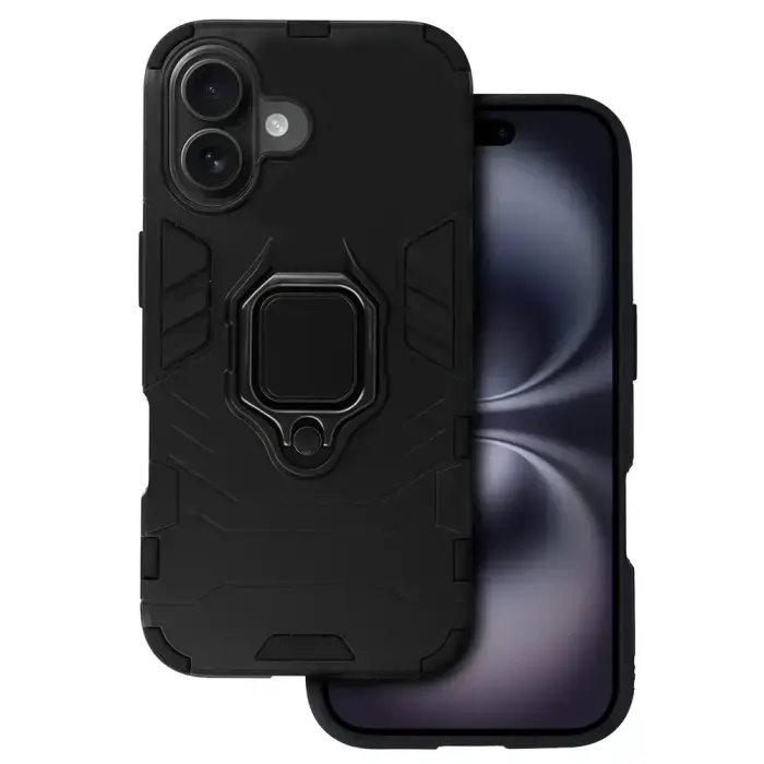 Ring Armor vāks iPhone 16 Plus Melns
