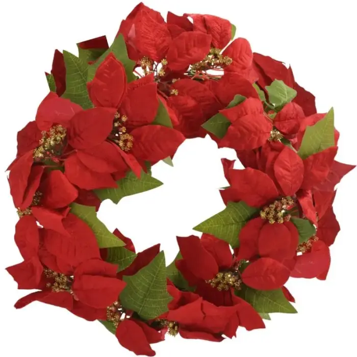 DEKORATYVINIS VAINIKAS 45 CM KALĖDINĖ ŽVAIGŽDĖ POINSETIA
