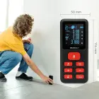 Qoltec Precise digital laser distance meter with an electronic level | LCD with backlight | 50m Photo